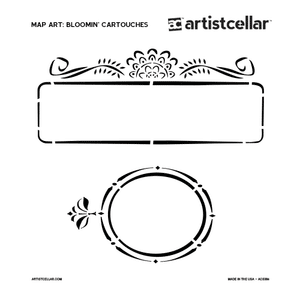 JKB - Bloomin' Cartouches Stencil