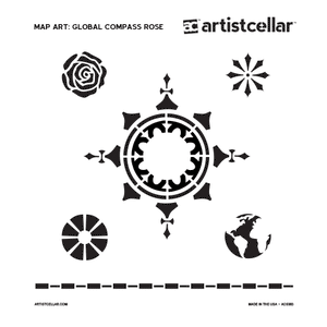 JKB - Global Compass Rose Stencil