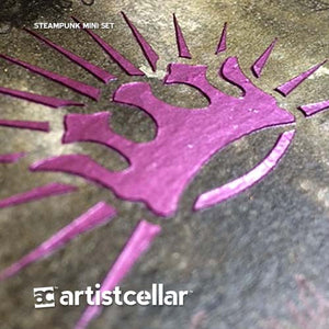 Steampunk Mini Pocket Stencil 4-Stencil Set
