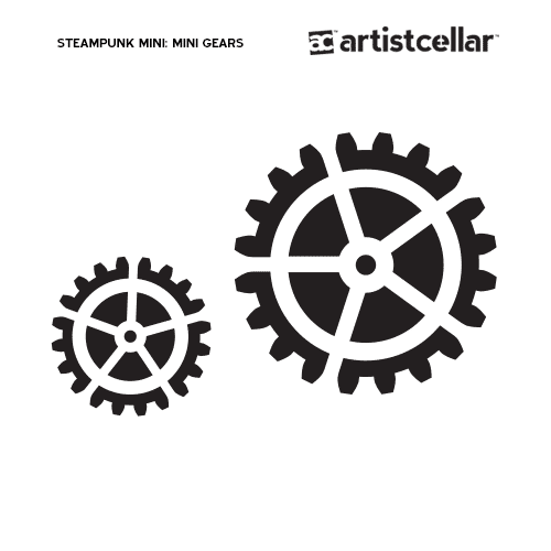 gear stencil Steampunk Mini Pocket Stencil 4-Stencil Set